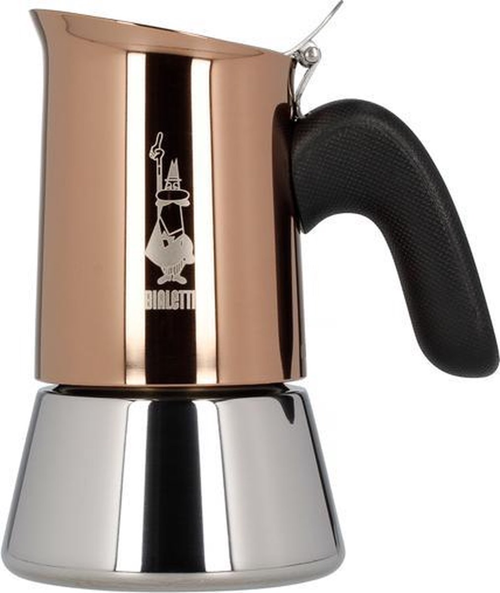 Percolateur en cuivre Bialetti Venus 2 tasses – machine à expresso – acier inoxydable couleur cuivre – compatible induction