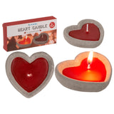 Bougie coeur Ootb lot de 2 dans pot en ciment 6x6cm