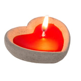 Bougie coeur Ootb lot de 2 dans pot en ciment 6x6cm