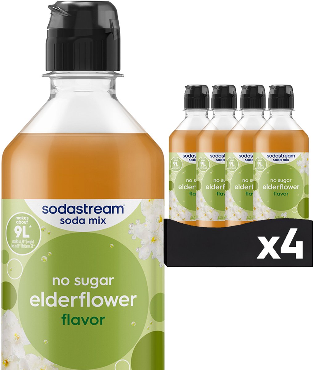 Sirop zéro de fleur de sureau Sodastream - paquet de 4