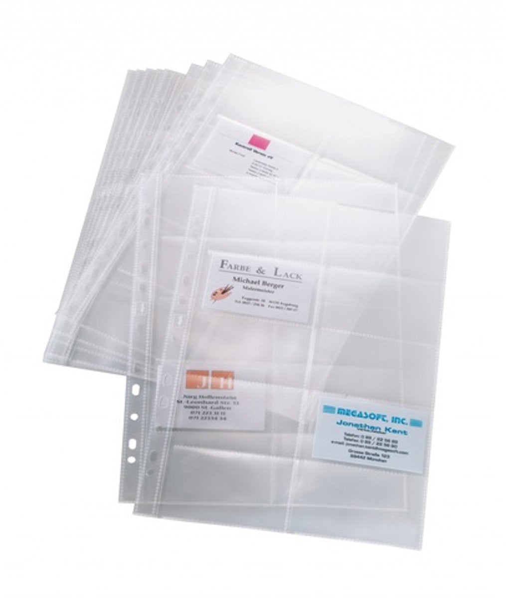Sigel si-vz351 pochette pour cartes de visite pour dossier de cartes de visite a4 2 rangées