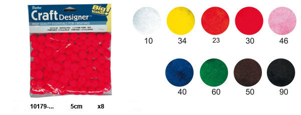 Darice • pompons 5cm 8pcs rose foncé