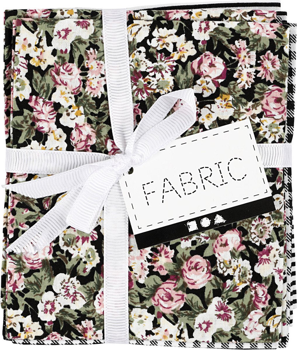 Tissu patchwork Creativ company noir 45x55cm, 4 pcs.