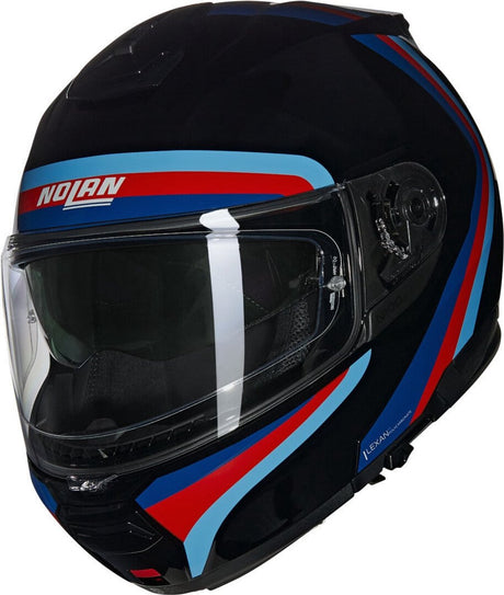 Casque Nolan n100-6 assoluto 348 noir bleu rouge ciel bleu brillant - taille l - casque