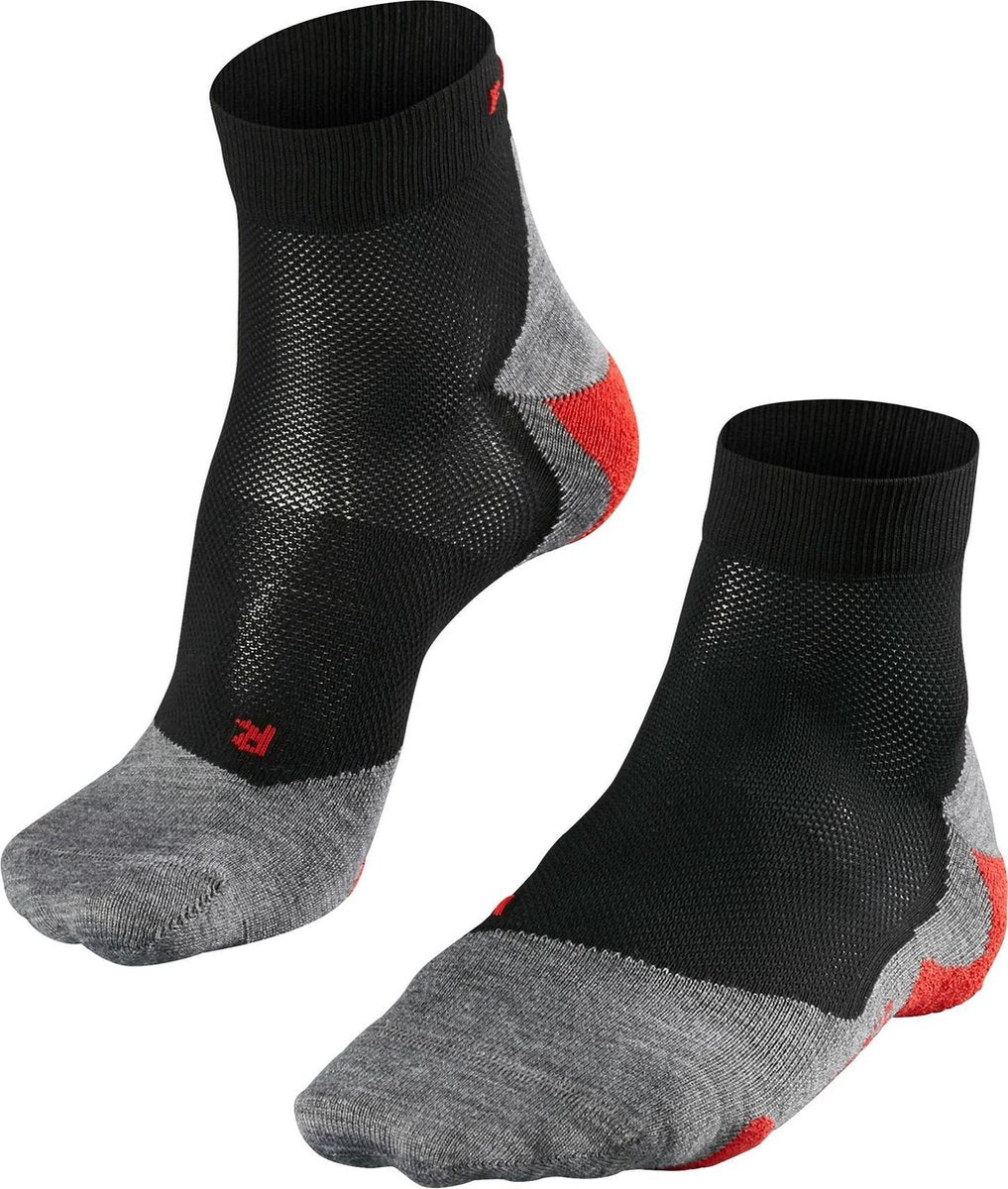 Falke ru5 chaussettes de course courtes en matériau fonctionnel anti-ampoules hommes noir - taille 39-41
