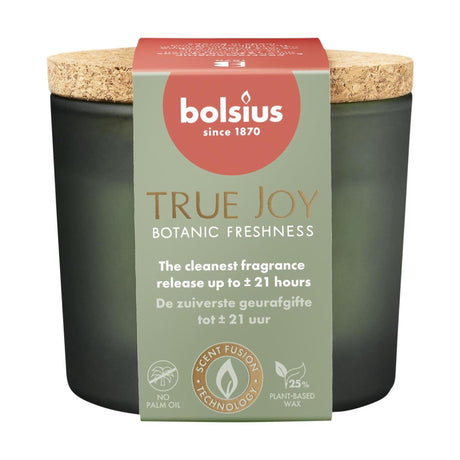 Verre parfumé Bolsius avec liège 66 83 true joy fraîcheur botanique | 2 pièces
