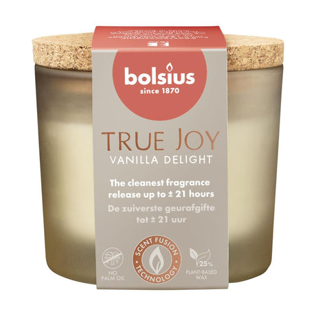 Verre parfumé Bolsius avec bouchon 66 83 true joy délice vanille | 2 pièces