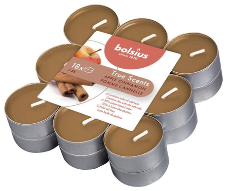 Bougies chauffe-plat parfumées Bolsius18pcs pomme cannelle