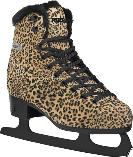 Roces – léopard – patins artistiques – patinage sur glace femme – marron – doublure polaire chaude stabilité classique – taille eu 42