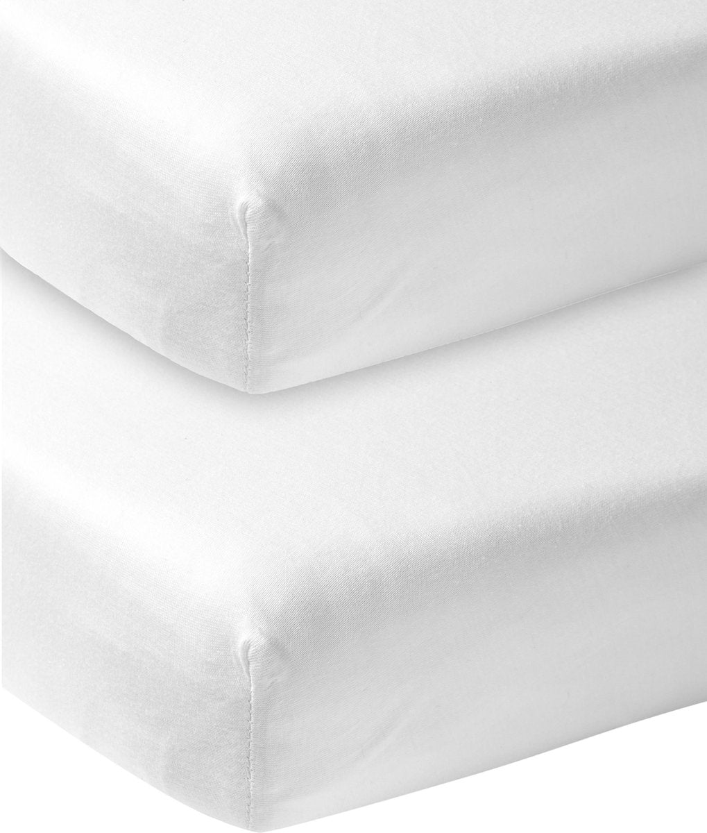 Drap-housse Meyco baby uni pour berceau - lot de 2 - blanc - 40x80 90cm