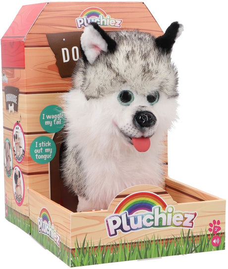 Hajko husky en peluche qui aboie avec échappements