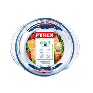 Plat de cuisson rond classique en Pyrex 2,1 l avec couvercle