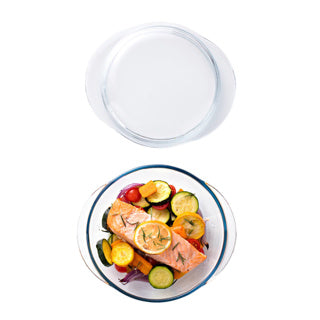 Plat de cuisson rond classique en Pyrex 2,1 l avec couvercle