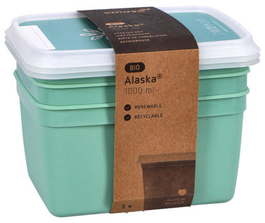 Dbp alaska boîtes de congélation rectangulaires 1l 3 pièces vert menthe