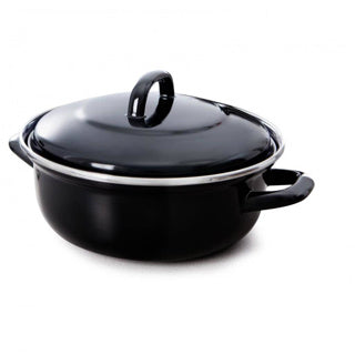 Poêle émaillée Bk Fortalit 36 cm 7,5 l - poêle à induction - acier émaillé - passe au four jusqu'à 230 degrés - pas de revêtement antiadhésif - avec couvercle - noir bleu