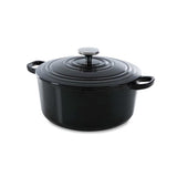 Cocotte en fonte Bk bordeaux 24 cm 4,2 l - cocotte induction - cocotte en fonte - passe au four jusqu'à 230 degrés - couvercle avec anneaux anti-goutte - intérieur émail blanc - noir