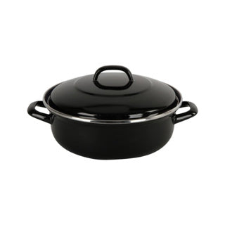 Poêle émaillée Bk Fortalit 20 cm 1,4 l - poêle à induction - acier émaillé - passe au four jusqu'à 230 degrés - pas de revêtement antiadhésif - avec couvercle - noir bleu