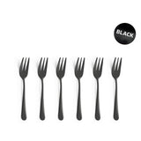 Fourchettes à gâteau vintage Amefa Austin - 6 pièces - noir
