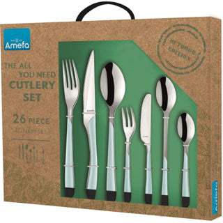 Ménagère Amefa Eclat 26 pièces pour 4 personnes bleu clair mat