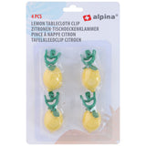 No brand pinces à nappe citron 4pcs | 3 pièces