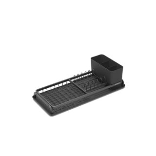 Brabantia égouttoir à vaisselle compact - avec porte-couverts - gris foncé
