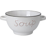 Bol à soupe avec anses en faïence | 4 pièces