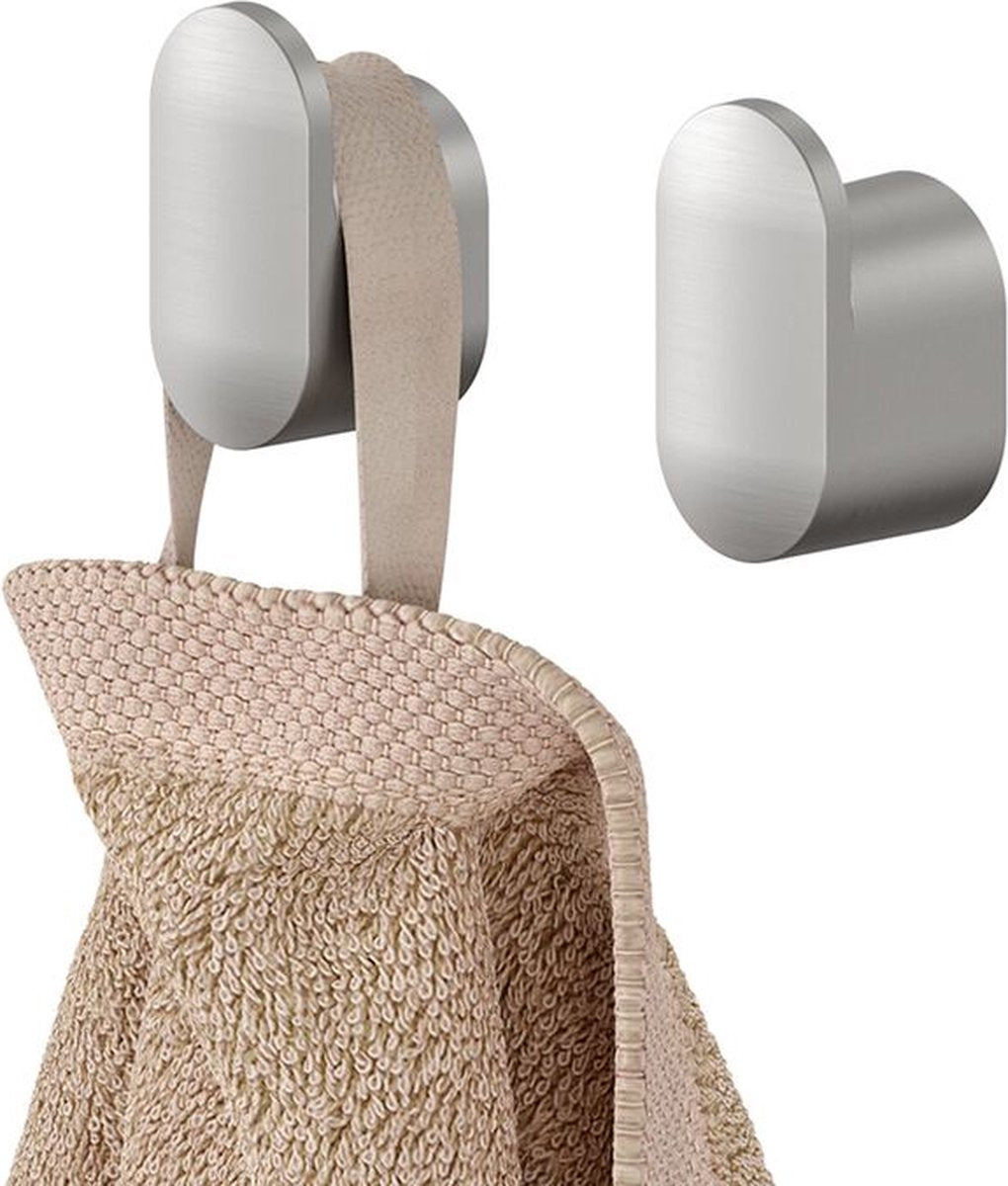Tiger cooper - handdoekhaak klein (2 stuks) - 16x14x25 mm - rvs geborsteld