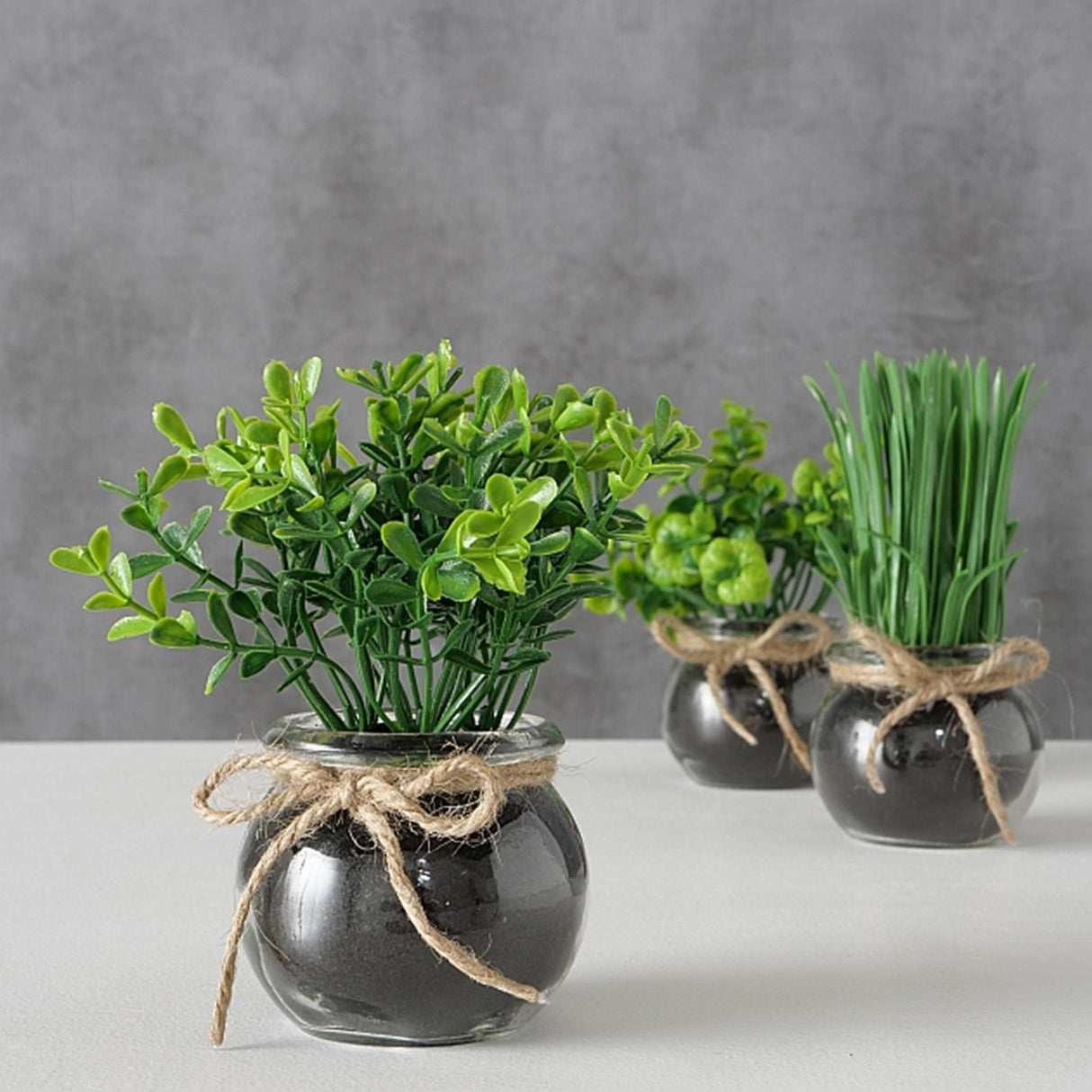 Plante artificielle Boltze home en pot en verre ø13x15cm