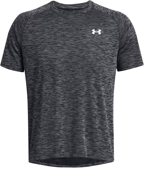 Under Armour UA Tech Texture Red SS-BLK Chemise de sport pour hommes - Noir - Blanc