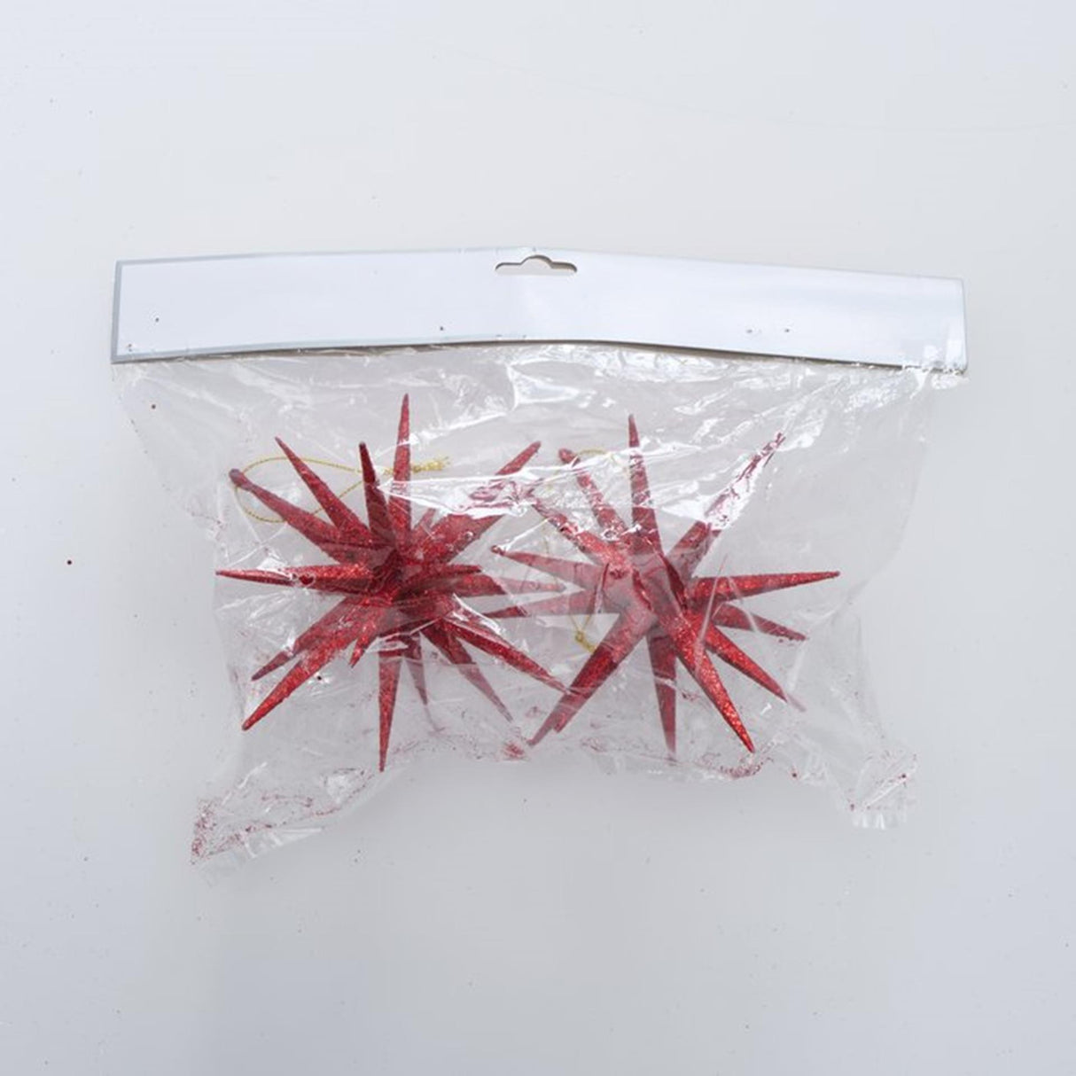 Boltze home Pendentif de Noël étoile pailletée 2 pièces rouge