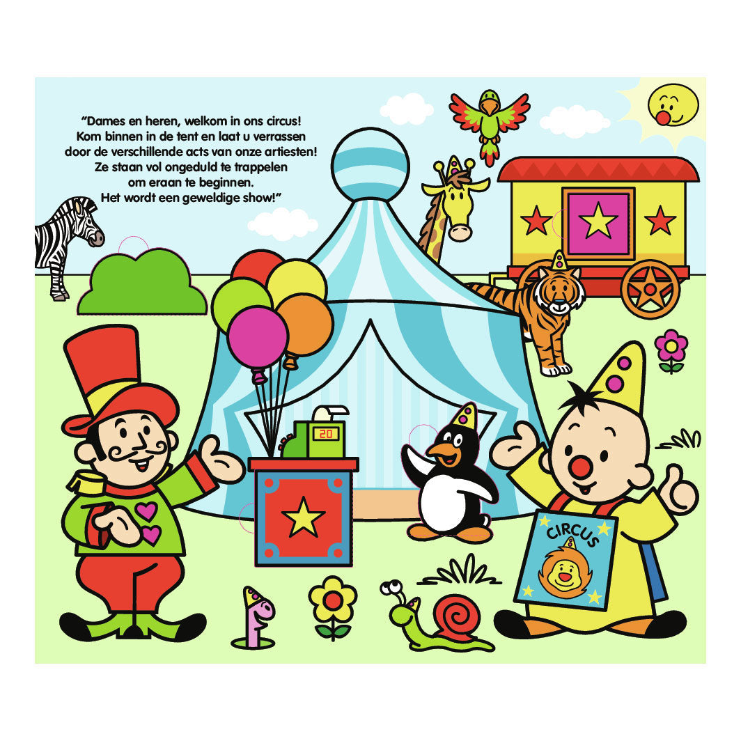 Livre en carton de bumba avec volets - dans le cirque
