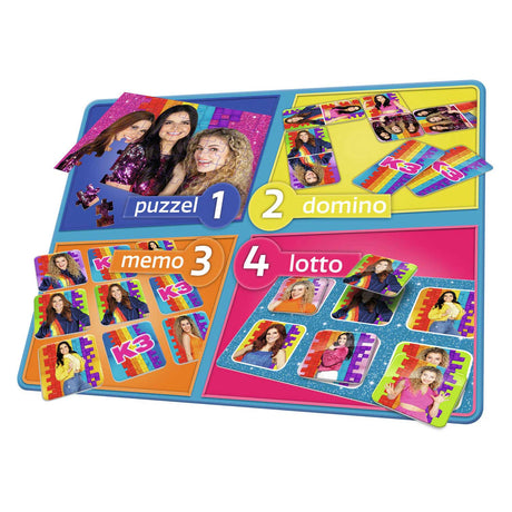 Jeu K3 - Jeu 4 en 1 - mémo, domino, puzzle et loto