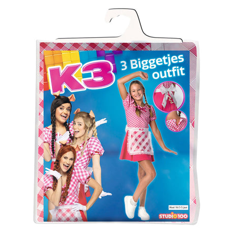 Déguisement K3 - 3 porcelets, 3-5 ans