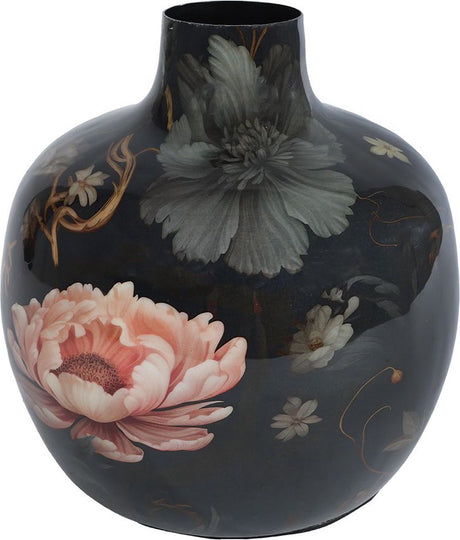 Vase pigeon m boule noire métal 18x18x18 cm