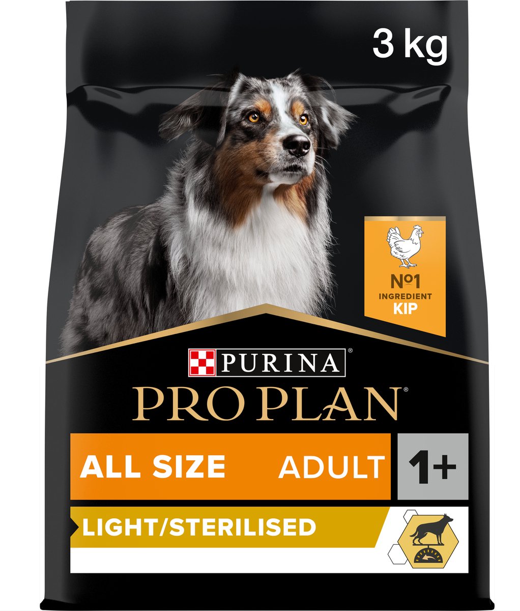 Pro plan toutes tailles adulte stérilisé léger - nourriture sèche pour chien - poulet - 3 kg
