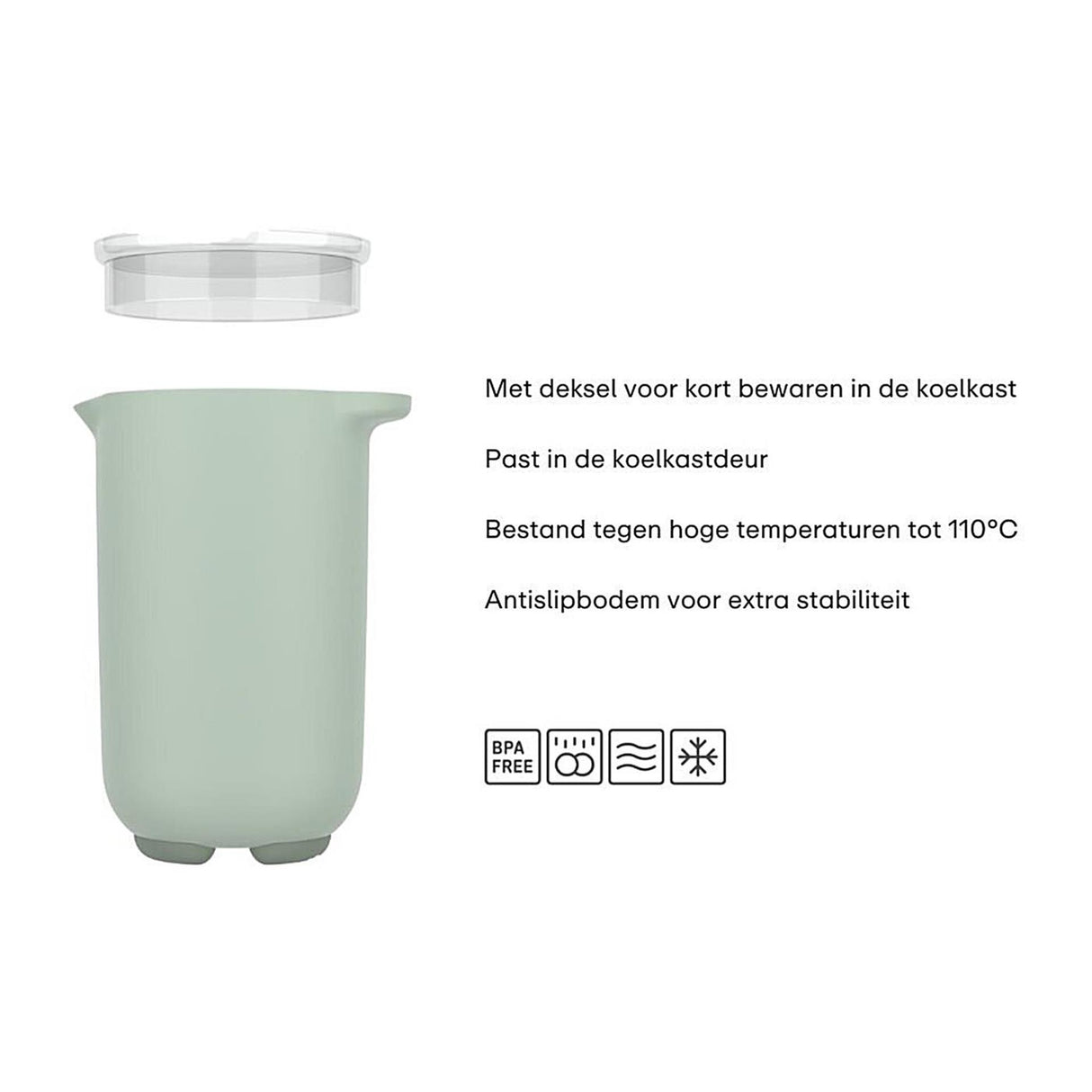 Tasse à mélanger Mepal avec couvercle chef it - 1 l - tient dans la porte du réfrigérateur - passe au micro-ondes et au lave-vaisselle - matériel de pâtisserie - sauge nordique