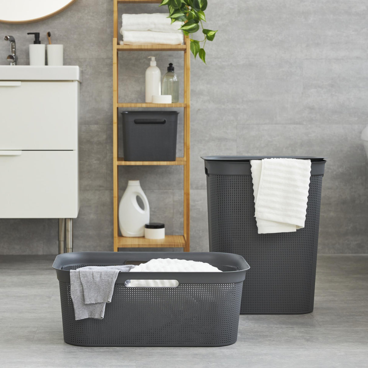 Rotho collecteur de linge brisen 50l anthracite