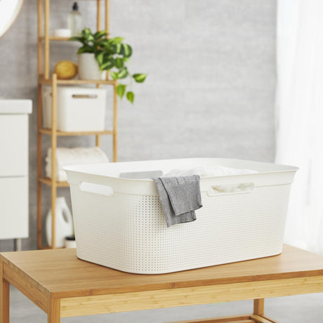 Rotho panier à linge flexible brisen 41 l blanc