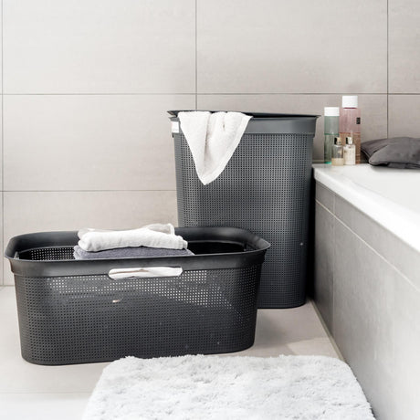 Rotho panier à linge flexible brisen 41 l anthracite