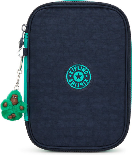 Trousse Kipling 100 tripes bleu vert