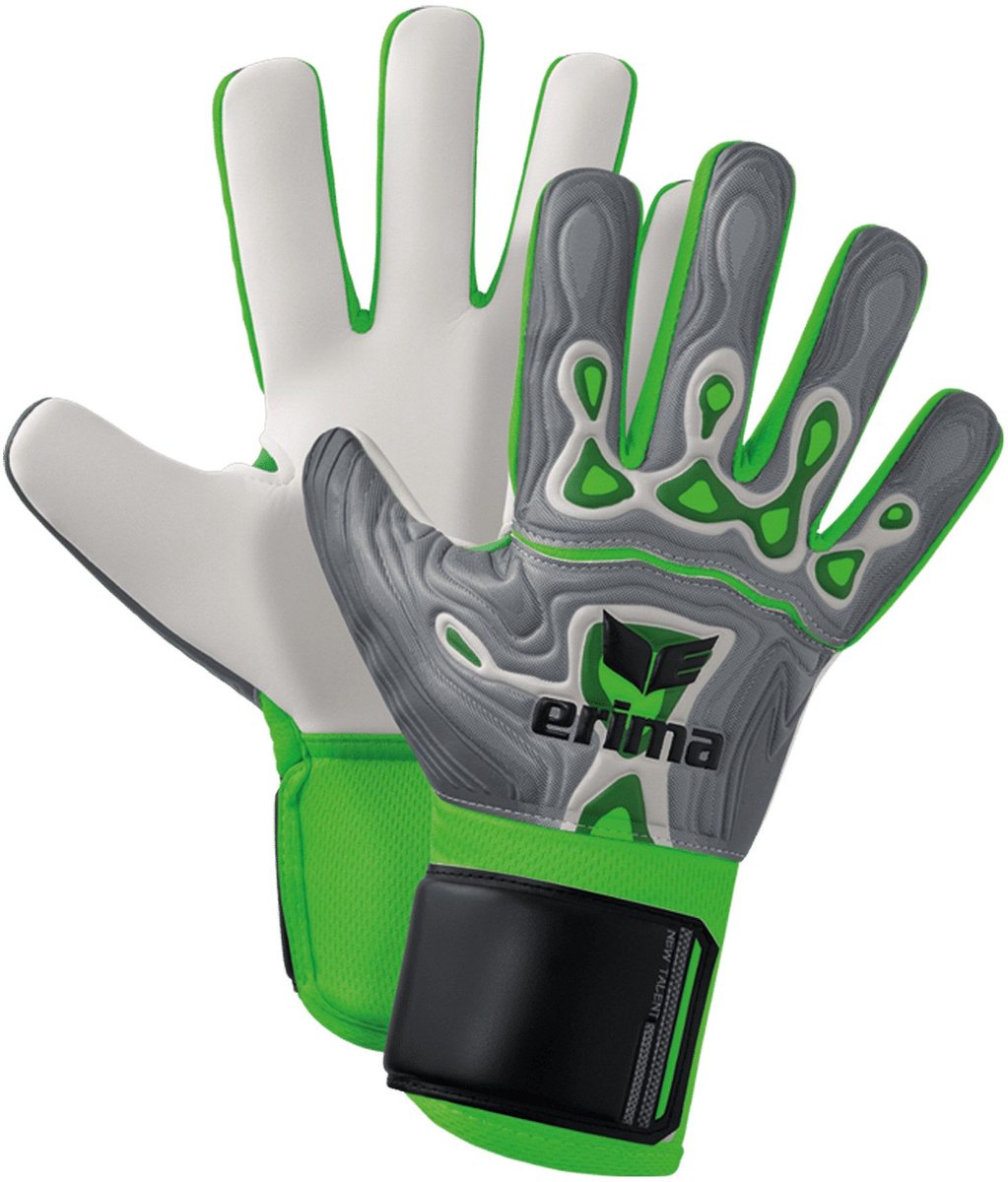 Erima gants de gardien de but flex-ray new talent - gris vert | taille : 10
