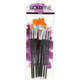Pinceaux Creativ company gold line, taille 0+2+4+8+12+16+20, l: 16,5-21 cm, l: 1-7 mm, plats, 7 pièces 1 boîte
