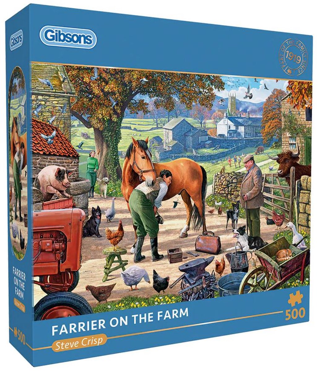 Gibsons - maréchal-ferrant à la ferme (par Steve Crisp) - 500 pièces 48×34cm (l×h) - puzzle pour adultes