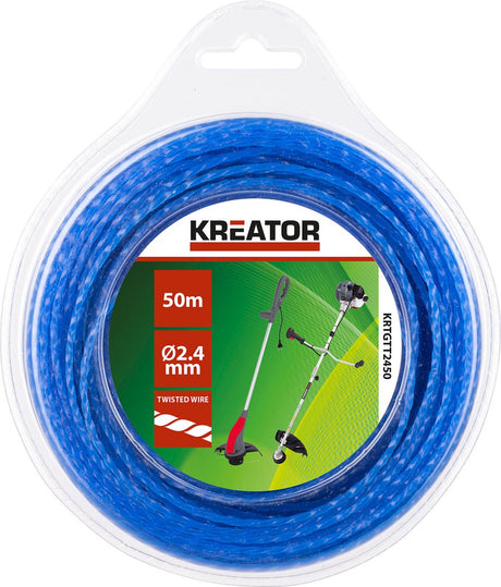 Kreator - jardin - krtgtt2450 - fil coupe-bordure - torsadé 2,4mm 50m