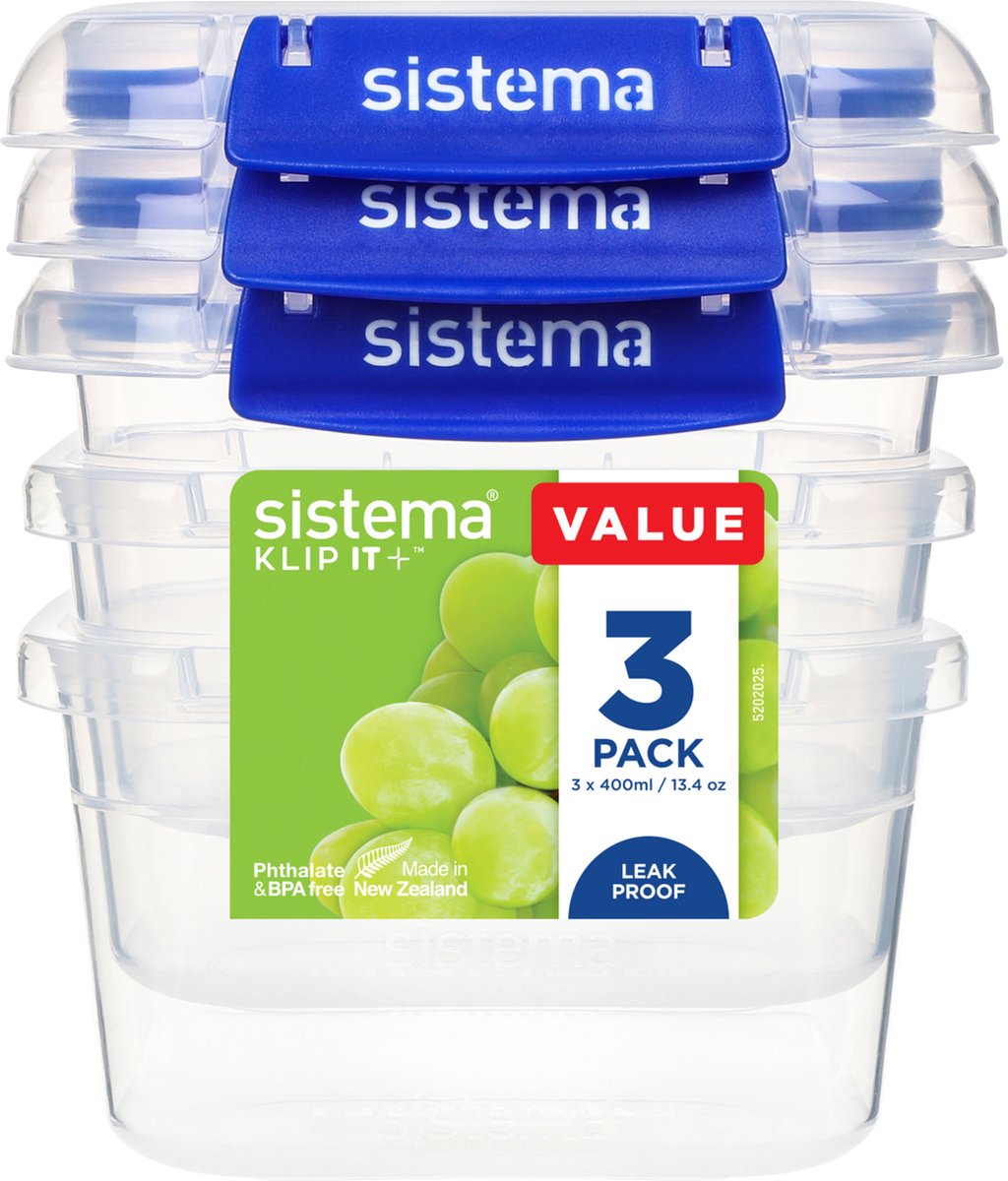 Sistema klip it + lot de 3 boîtes de rangement