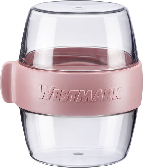 Westmark Pocket Box Mini, récipient repas pratique pour les déplacements, idéal pour yaourts, fruits, légumes, snacks, 400 ml (2 x 200 ml), sans BPA, rose