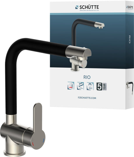 Schütte un mélangeur de bouton Rio en acier inoxydable et noir mat