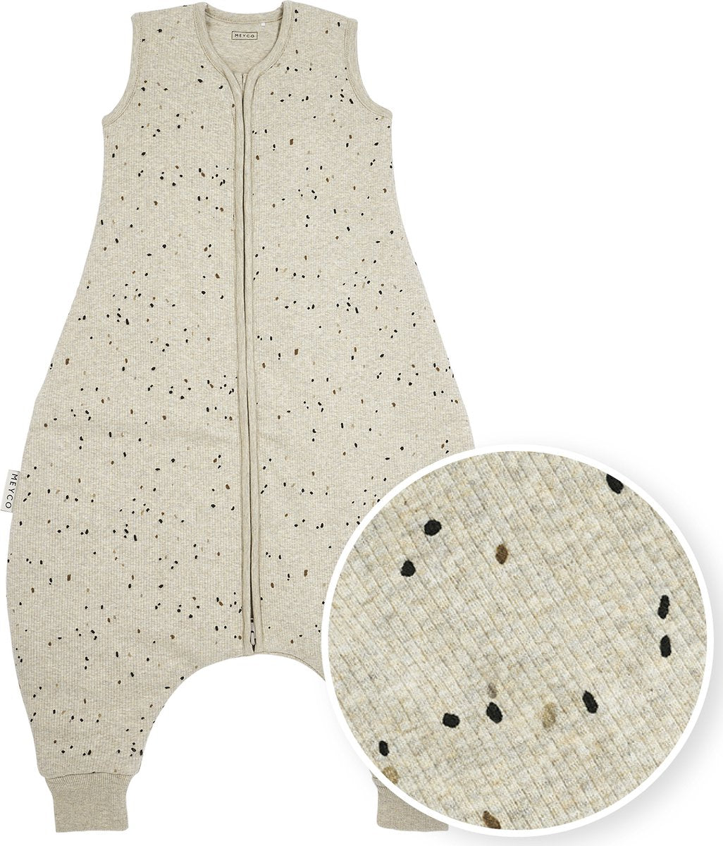 Meyco baby rib mini spot baby winter sleep global jumper - sable mélangé - 80 cm - 2,0 tog