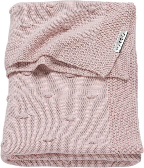 Couverture de berceau Meyco avec nœuds pour bébé - rose - 75x100cm - 1,0 tog