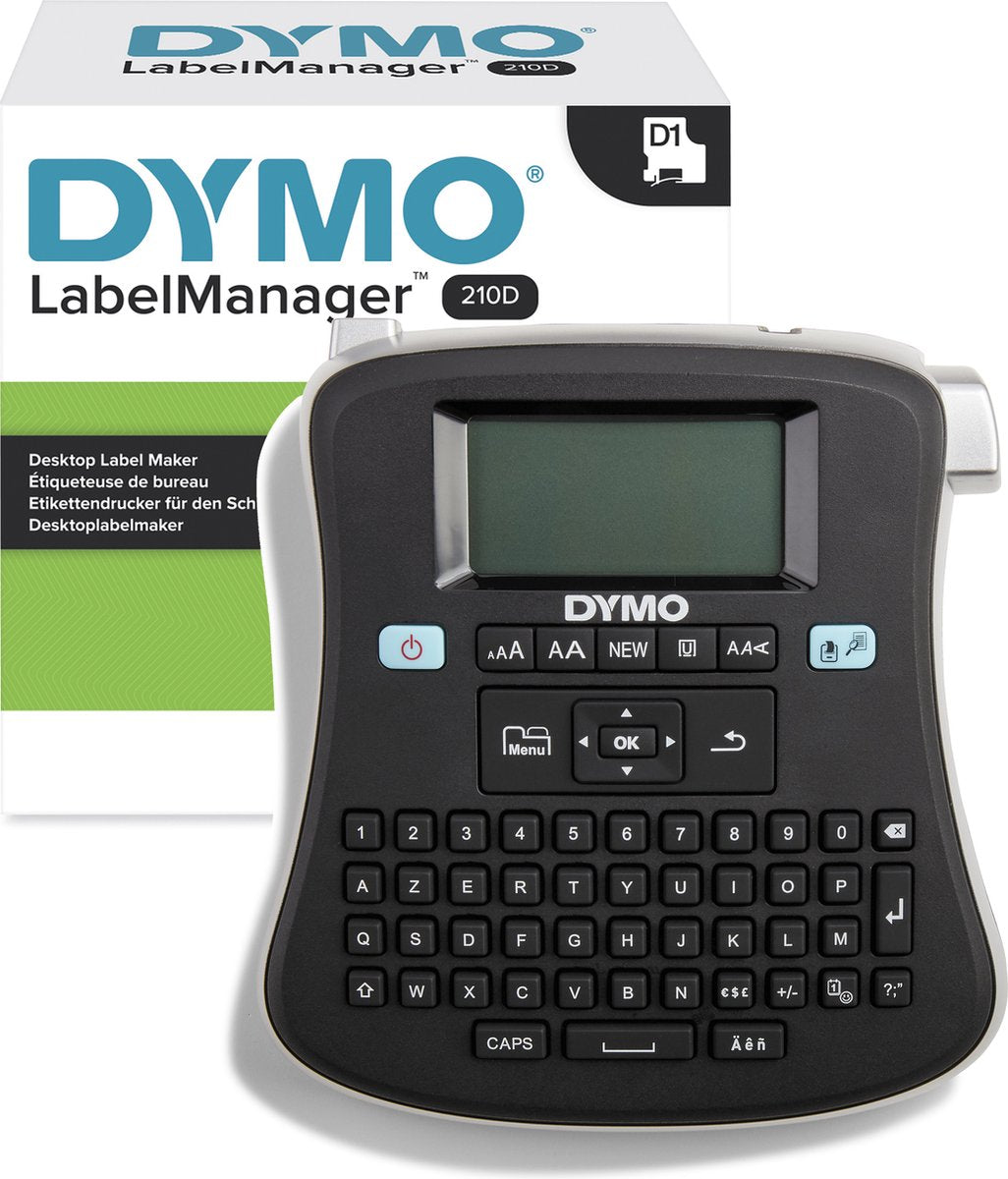 Étiqueteuse Dymo Label Manager 210d | imprimante d'étiquettes de bureau | étiqueteuse portable avec clavier azerty | grand écran et touches pour un accès rapide | pour le bureau et la maison